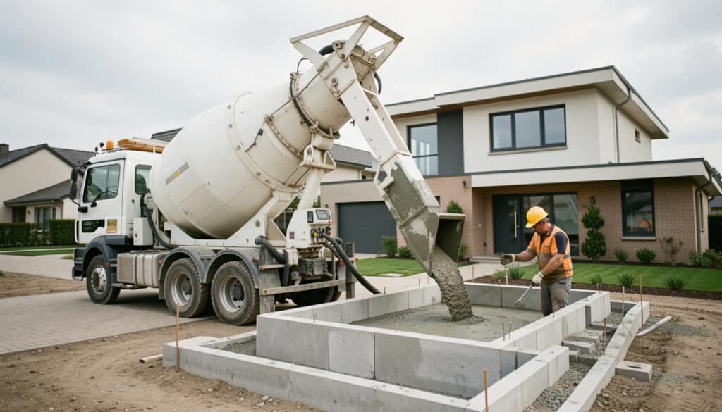 Béton livré en camion : prix, toupie et bon choix