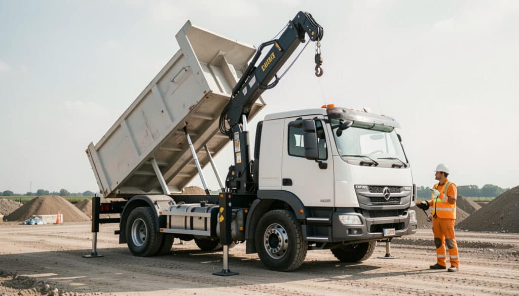 Camion-benne avec grue auxiliaire : usages et choix