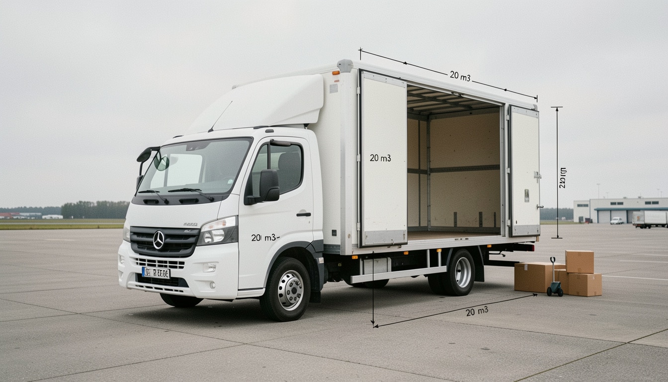 Dimensions d’un camion 20 m³ : schéma et volume utile