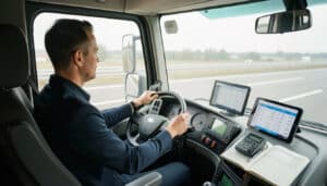 Temps de conduite des poids lourds en tableau clair